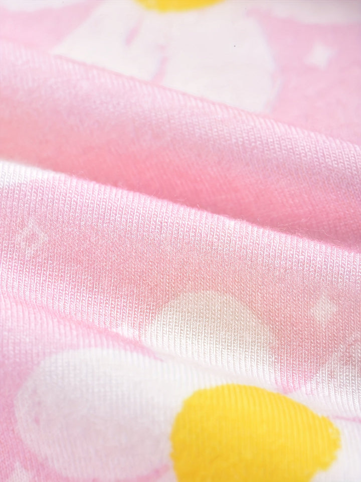 Bamboo Daisy Print Kid's Short Pajama Set - MOSSRIVER