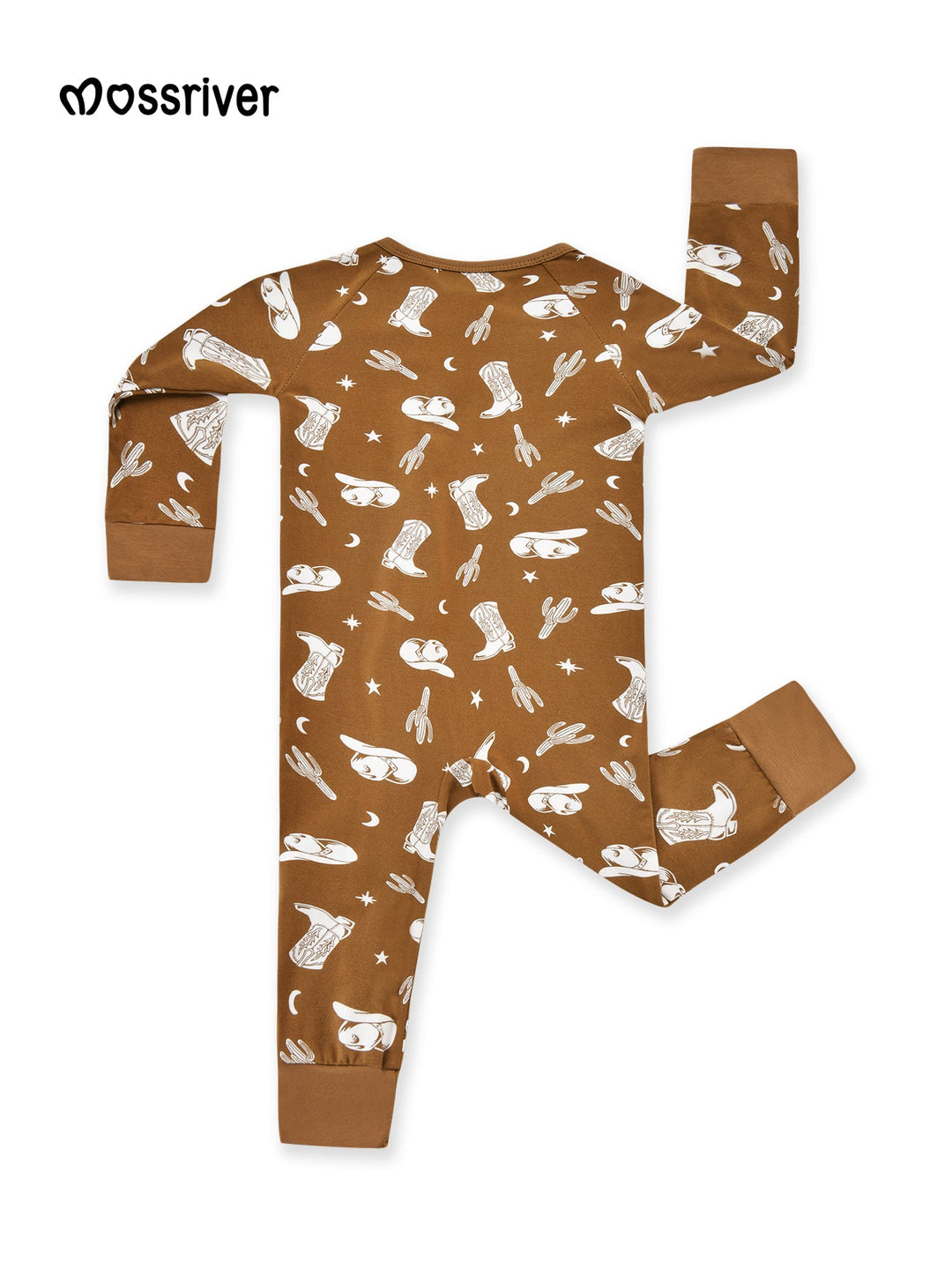 Bamboo Long - Sleeve Baby One - Piece Cowboy Print - MOSSRIVER
