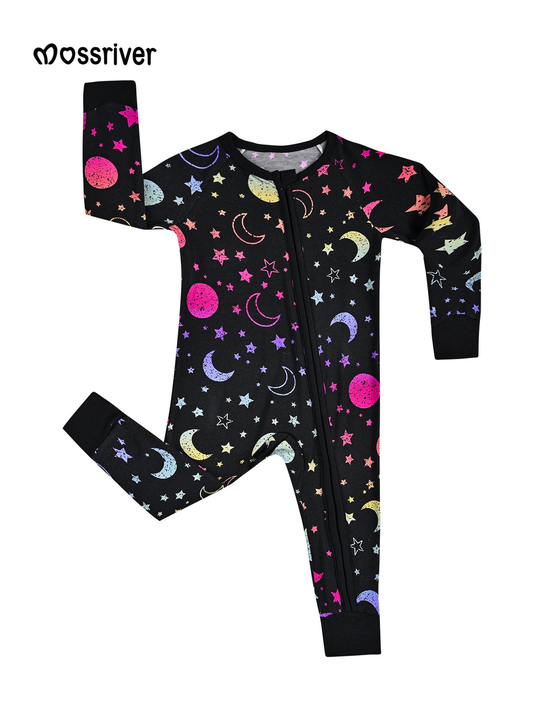 Bamboo Long - Sleeve Baby One - Piece Starry Sky Print - MOSSRIVER