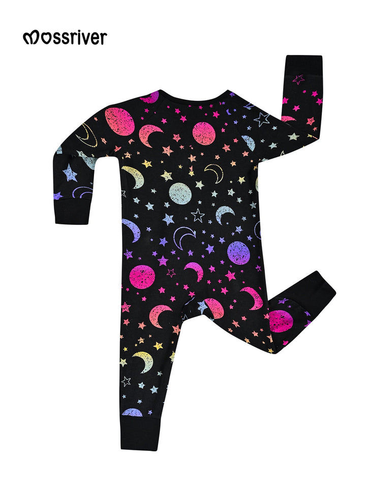 Bamboo Long - Sleeve Baby One - Piece Starry Sky Print - MOSSRIVER