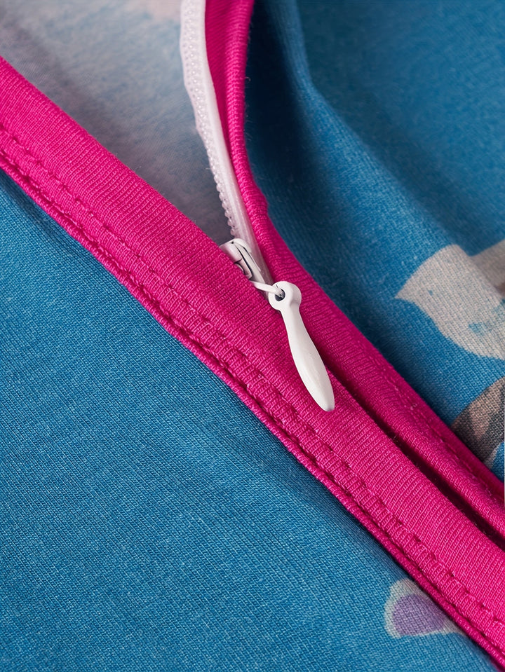 Bamboo Long - Sleeve Baby One - Piece (Watercolor Rose) - MOSSRIVER