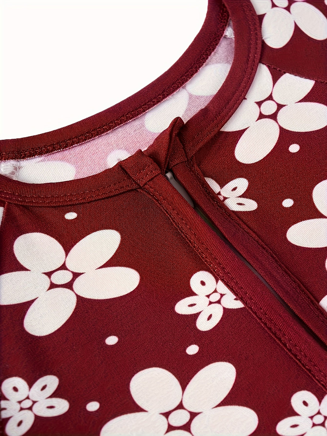 Bamboo Long - Sleeve Baby One - Piece White Daisies Print - MOSSRIVER