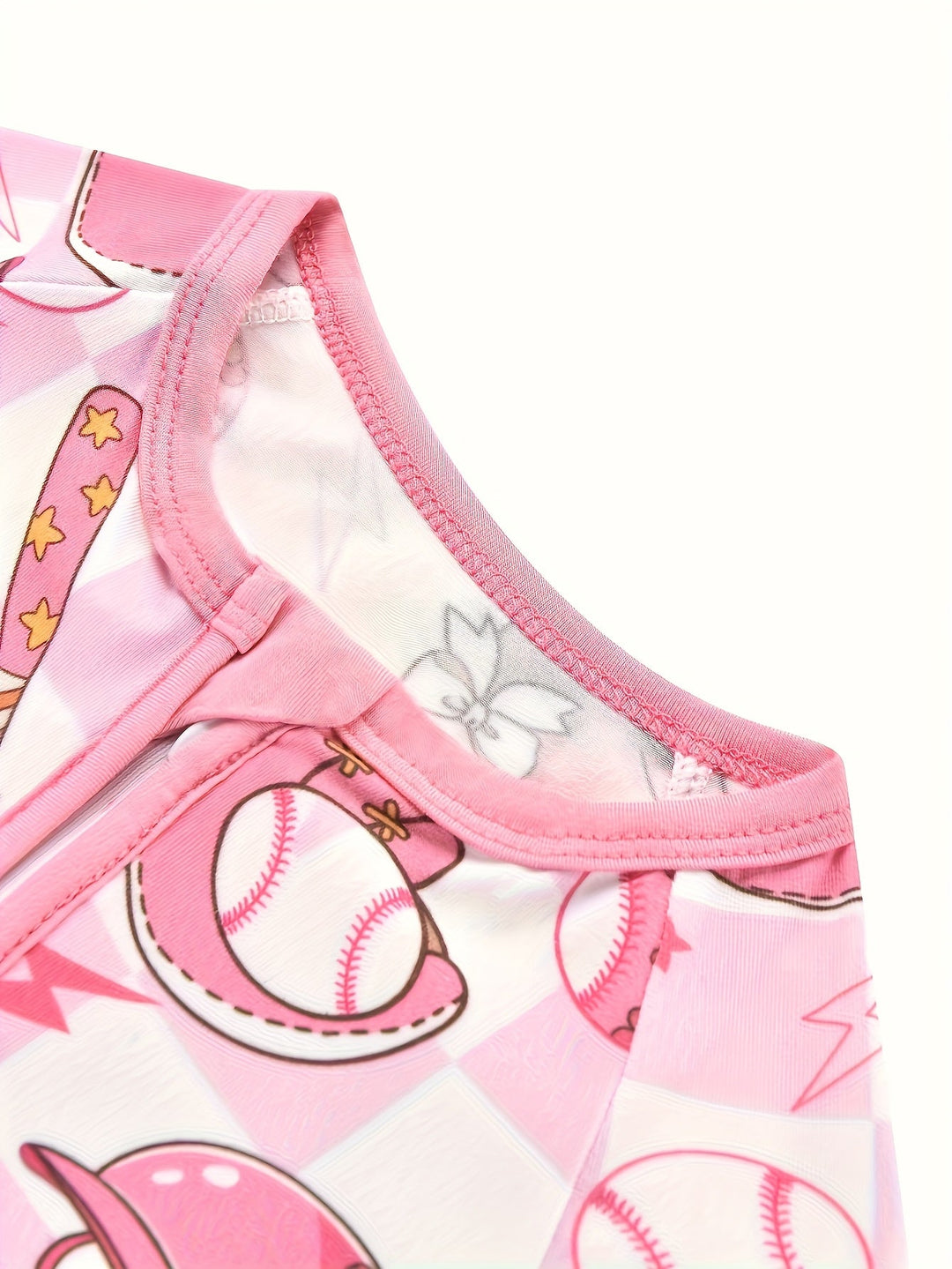 Bamboo Short - Sleeve Baby One - Piece (Baseball Fun Print) - MOSSRIVER