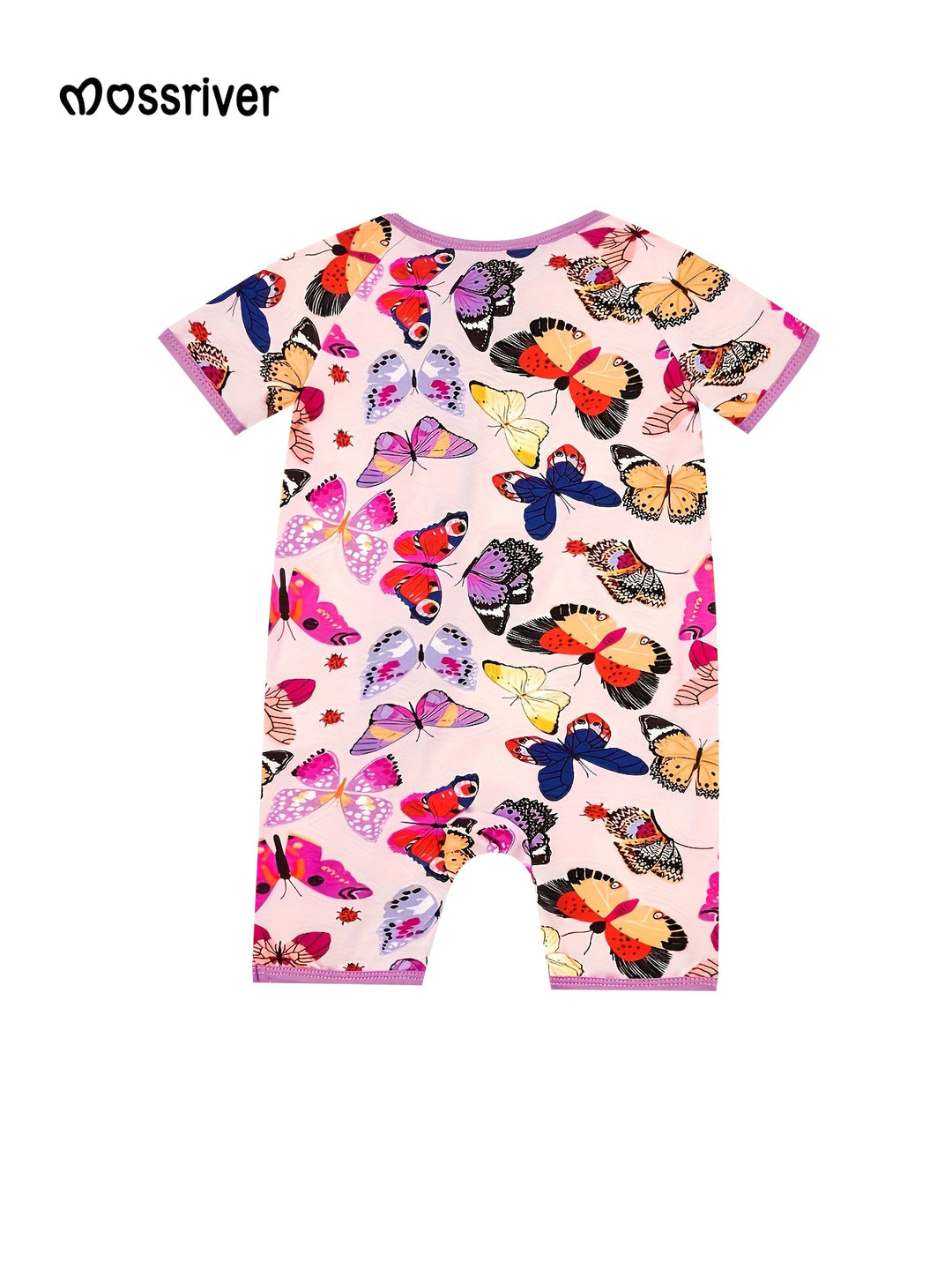 Bamboo Short - Sleeve Baby One - Piece Butterflies Print - MOSSRIVER
