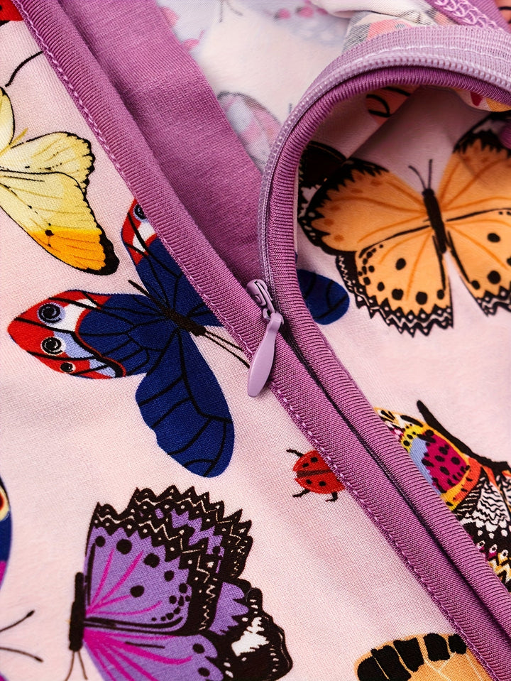 Bamboo Short - Sleeve Baby One - Piece Butterflies Print - MOSSRIVER