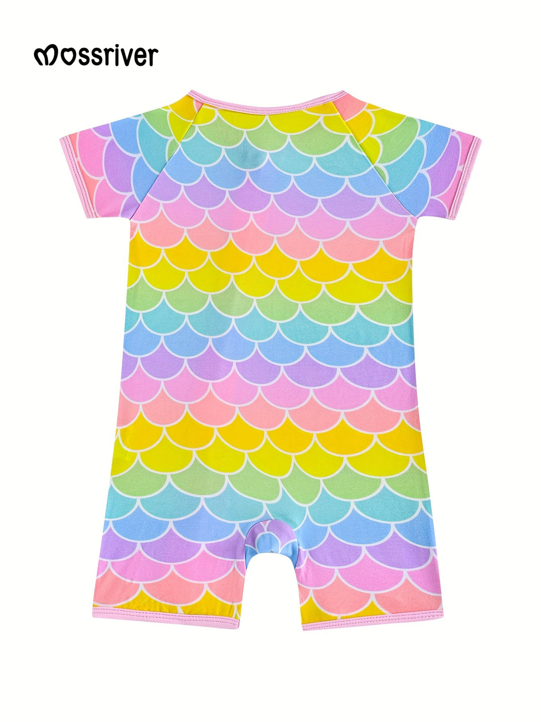 Bamboo Short - Sleeve Baby One - Piece Colorful Fishscales Print - MOSSRIVER