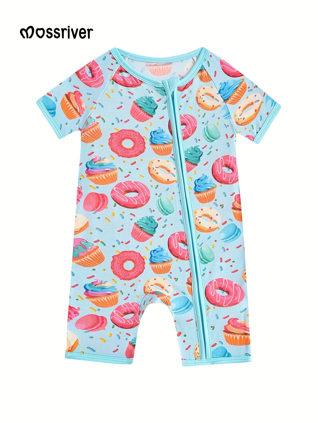 Bamboo Short - Sleeve Baby One - Piece Donuts Icecream - MOSSRIVER