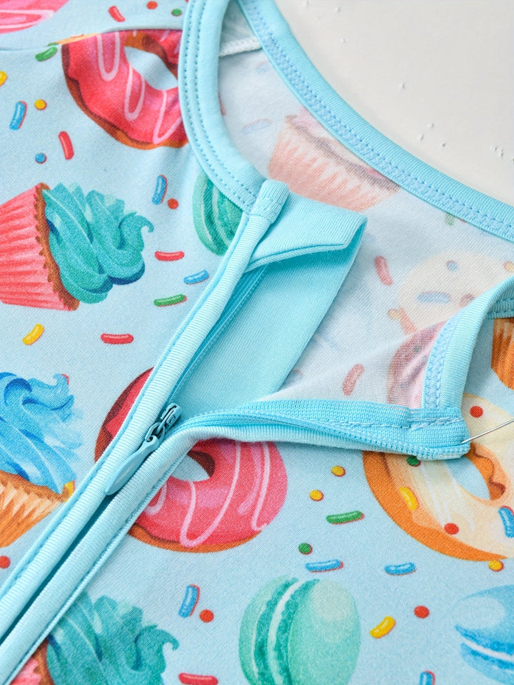 Bamboo Short - Sleeve Baby One - Piece Donuts Icecream - MOSSRIVER