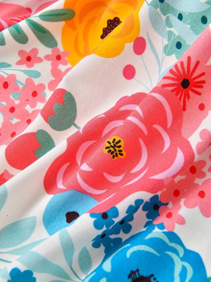 Bamboo Short - Sleeve Baby One - Piece Floral Print - MOSSRIVER