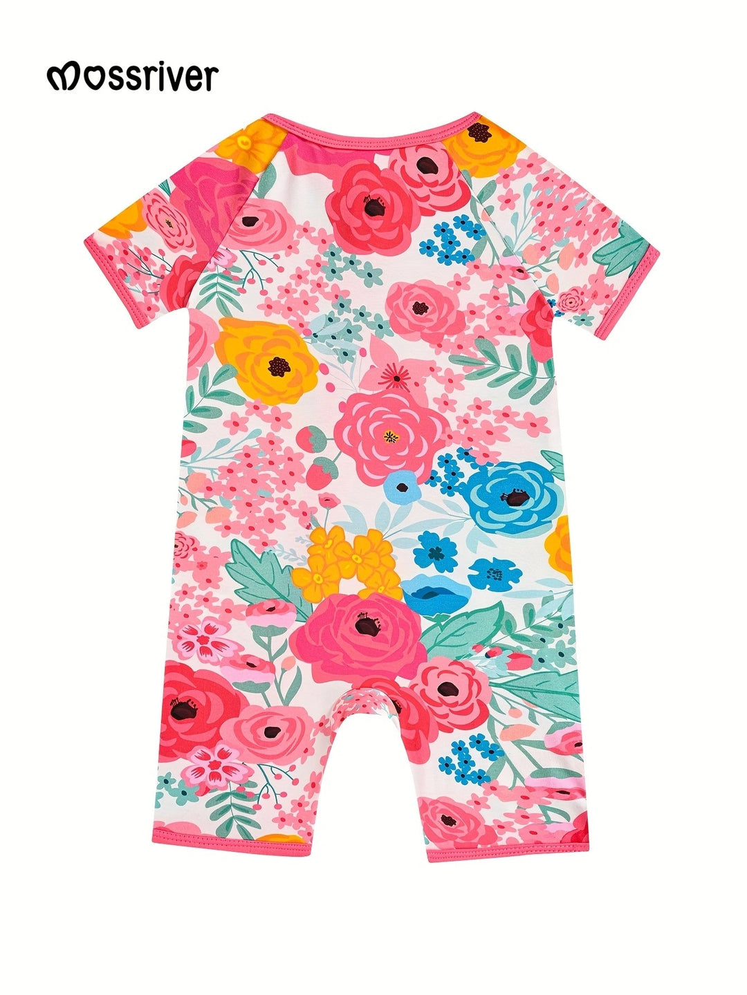 Bamboo Short - Sleeve Baby One - Piece Floral Print - MOSSRIVER