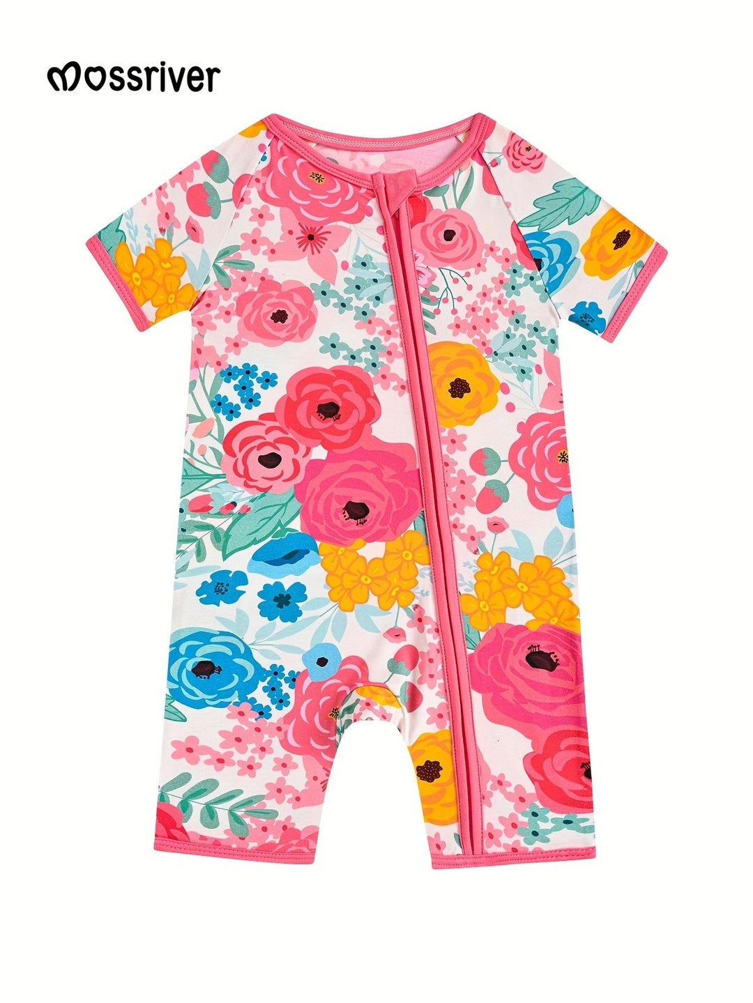 Bamboo Short - Sleeve Baby One - Piece Floral Print - MOSSRIVER