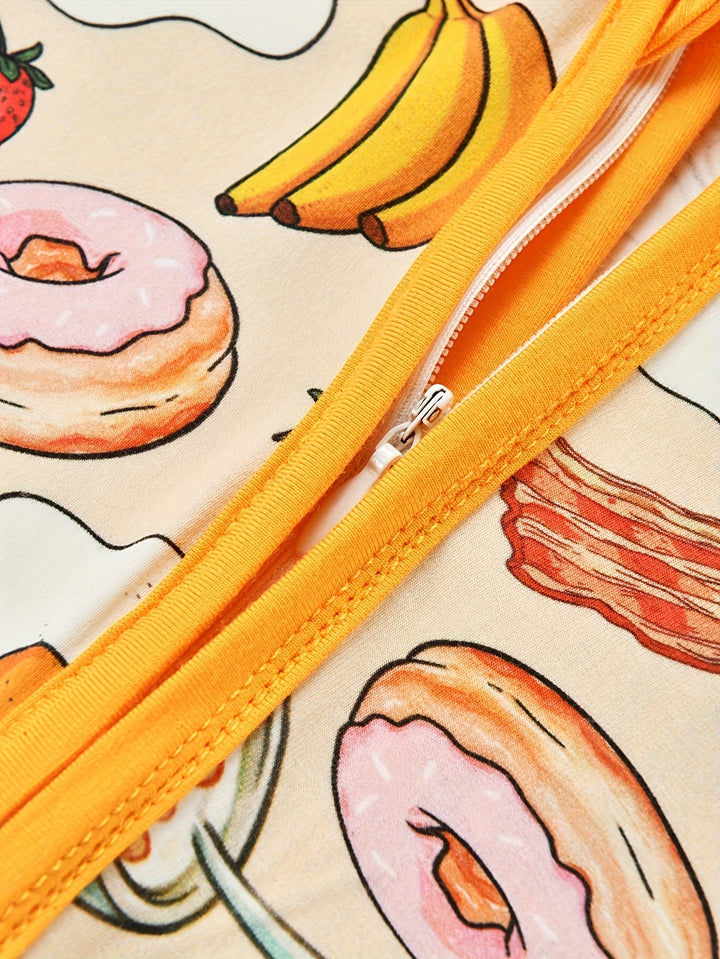 Bamboo Short - Sleeve Baby One - Piece Food Print - MOSSRIVER