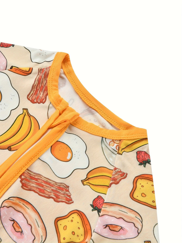 Bamboo Short - Sleeve Baby One - Piece Food Print - MOSSRIVER