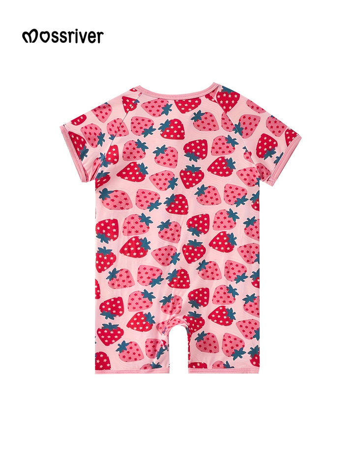 Bamboo Short - Sleeve Baby One - Piece Strawberry Print - MOSSRIVER