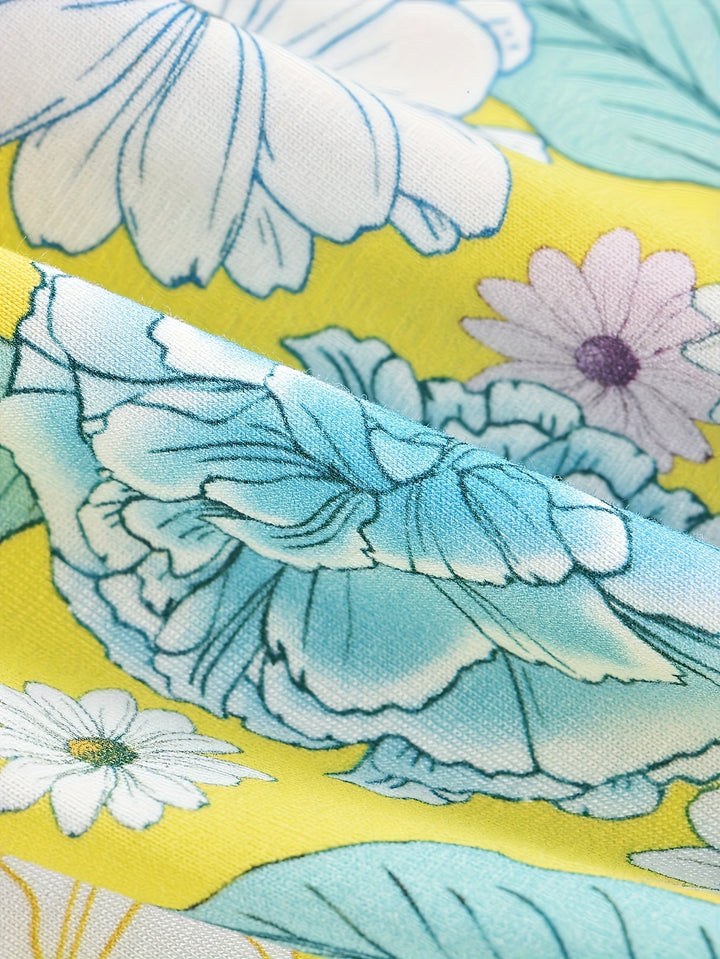 Bamboo Short - Sleeve Baby One - Piece Watercolor Peonies - MOSSRIVER