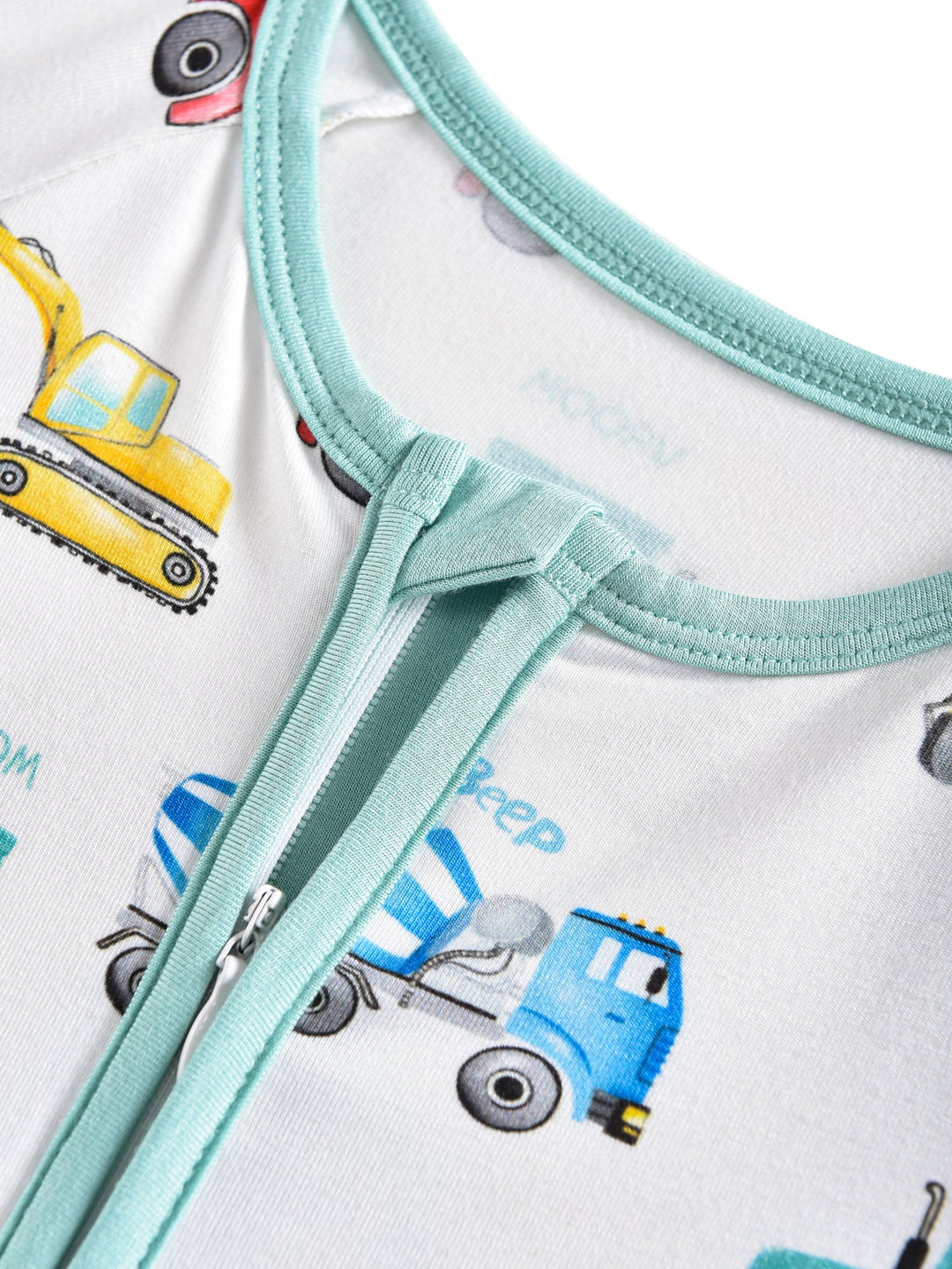 Bamboo Short - Sleeve Baby One - Piece Watercolor Vehicles - MOSSRIVER