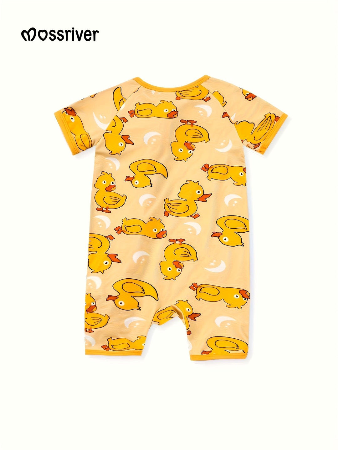 Bamboo Short - Sleeve Baby One - Piece Yellow Duckling - MOSSRIVER