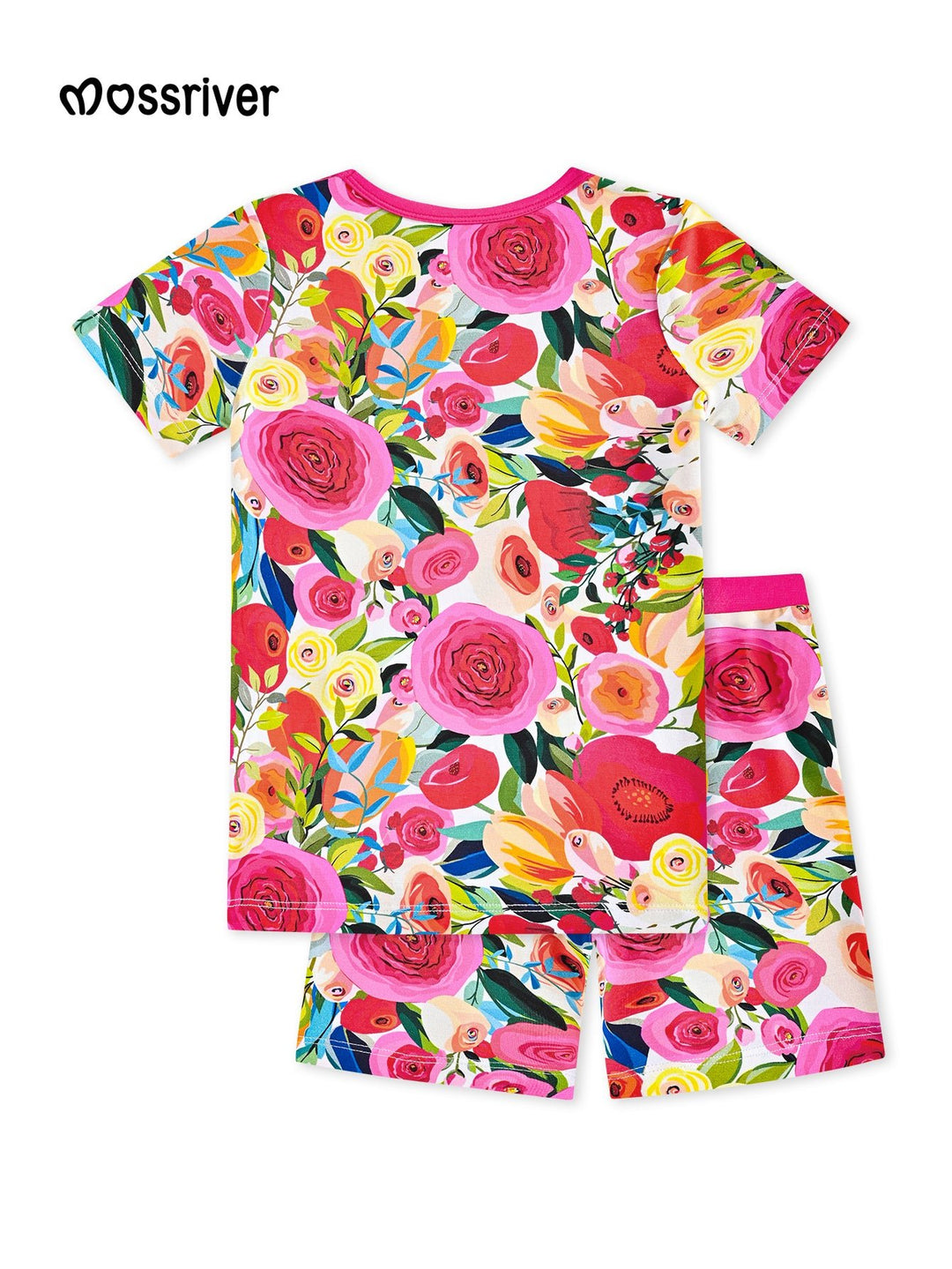 Bamboo Short - Sleeve Kid's Floral Two - Piece - MOSSRIVER