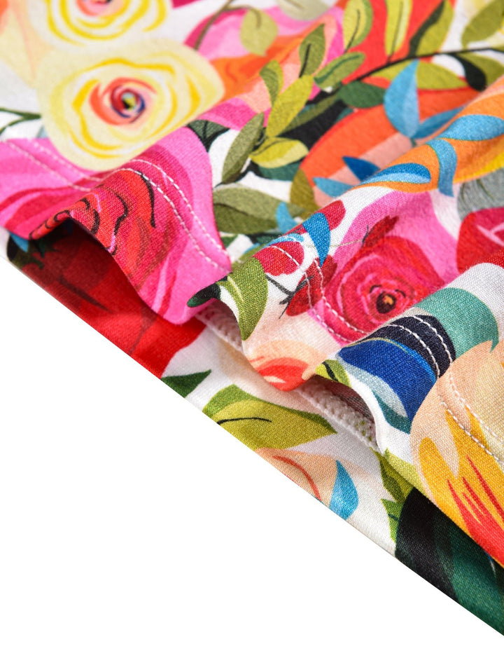 Bamboo Short - Sleeve Kid's Floral Two - Piece - MOSSRIVER