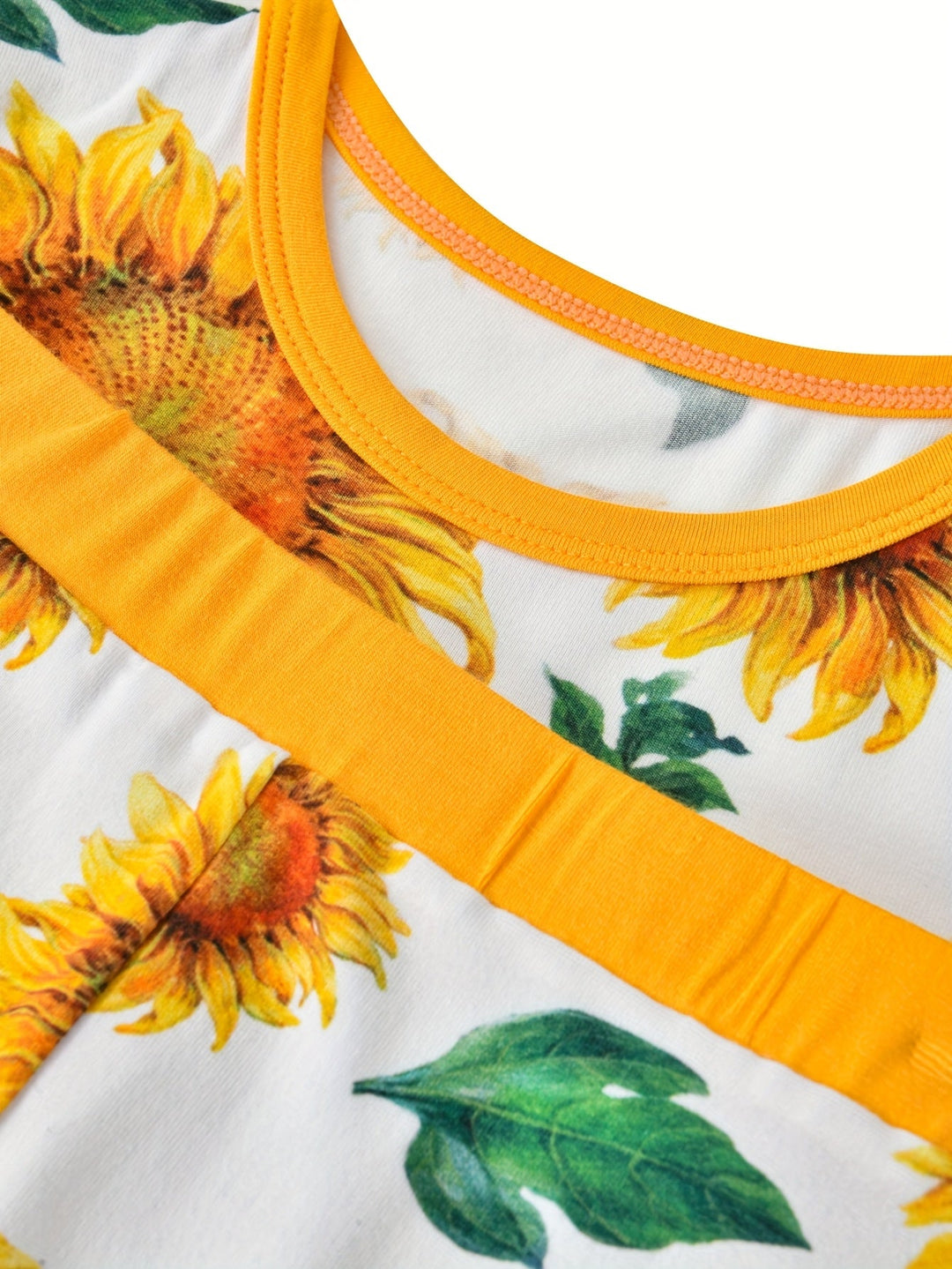 Bamboo Short - Sleeve Two - Piece Sunflower Print - MOSSRIVER