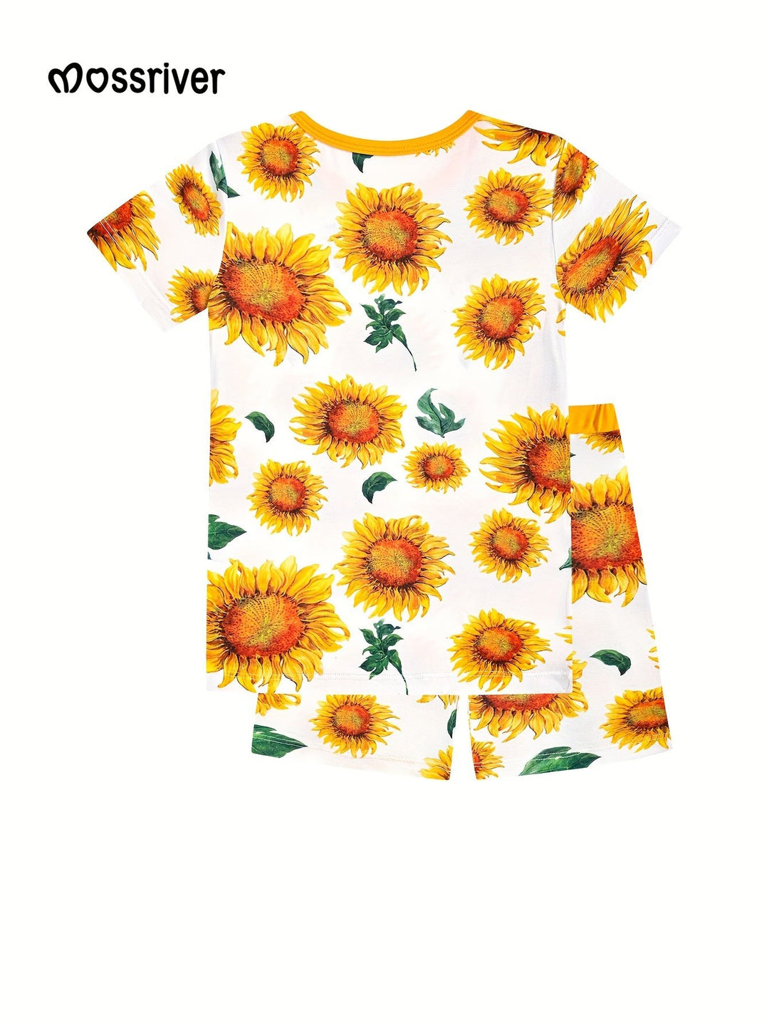 Bamboo Short - Sleeve Two - Piece Sunflower Print - MOSSRIVER