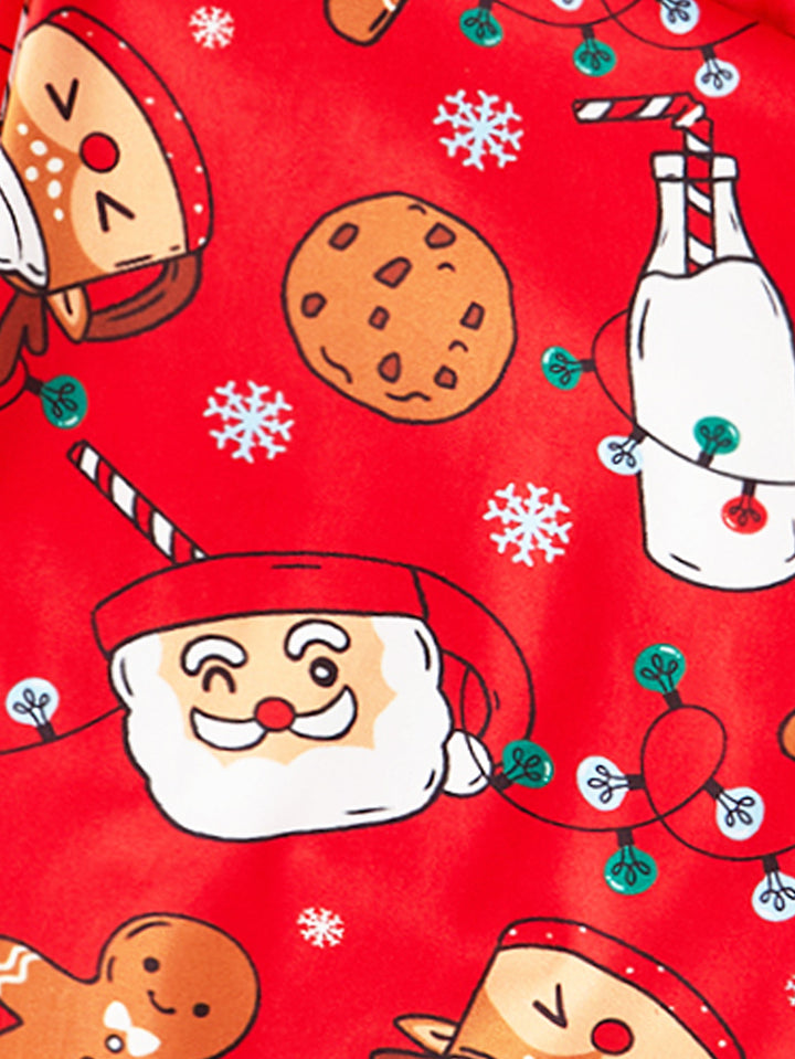 Christmas Family Matching Long-Sleeve Baby One-Piece Christmas Ho Ho Ho and Cookies Print