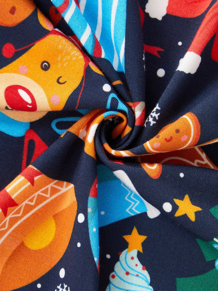 Christmas Bamboo Long - Sleeve Baby One - Piece Convertible Footie Mitten Double - Zipper Christmas gifts Print - MOSSRIVER