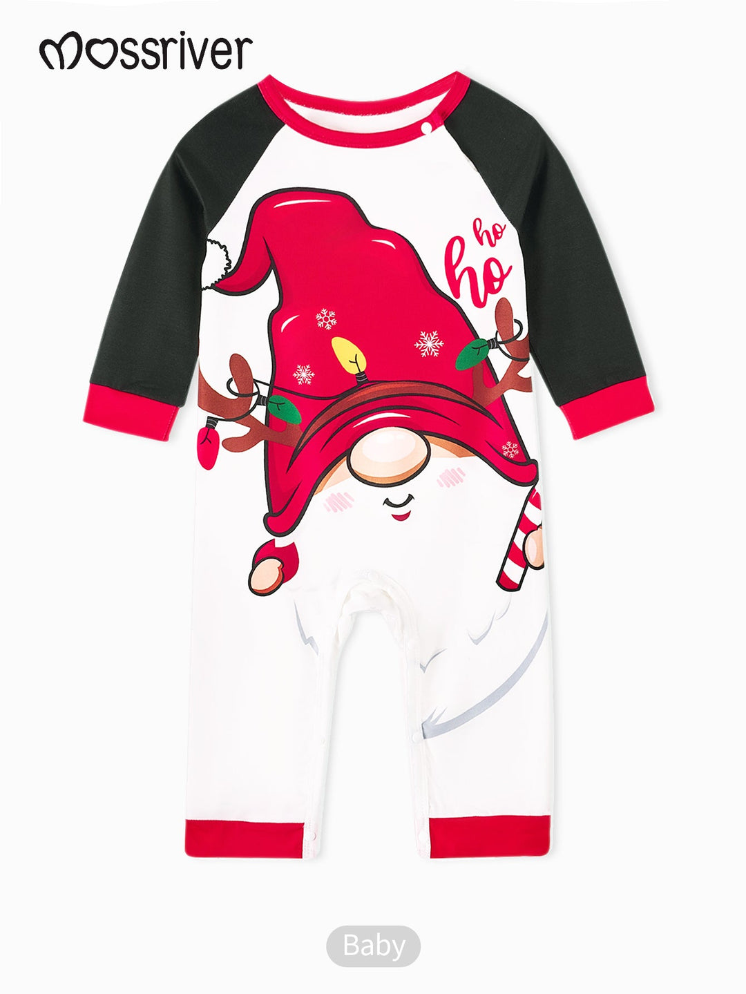Christmas Elf Print Long - Sleeve Baby One - Piece - MOSSRIVER