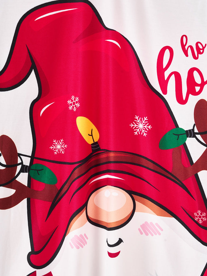 Christmas Elf Print Long - Sleeve Men's Pajama Set - MOSSRIVER