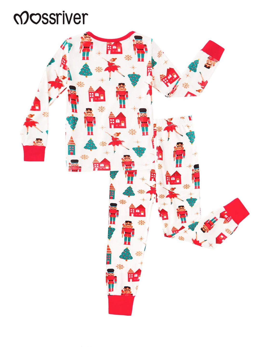 Christmas Family Matching Bamboo Long - Sleeve Kid's Two - Piece King and Princess Print - MOSSRIVER