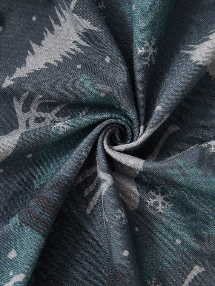 Footies Mitten Double - Zipper Forest elk Print - MOSSRIVER