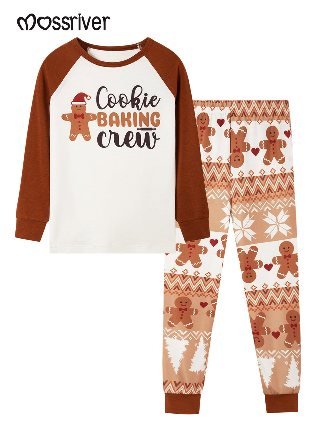 Gingerbread man Print Long - Sleeve Kid's Two - Piece - MOSSRIVER