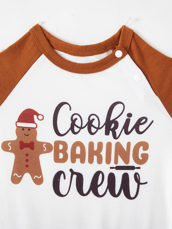 Gingerbread Print Long - Sleeve Baby One - Piece - MOSSRIVER