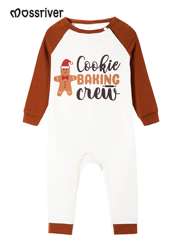 Gingerbread Print Long - Sleeve Baby One - Piece - MOSSRIVER