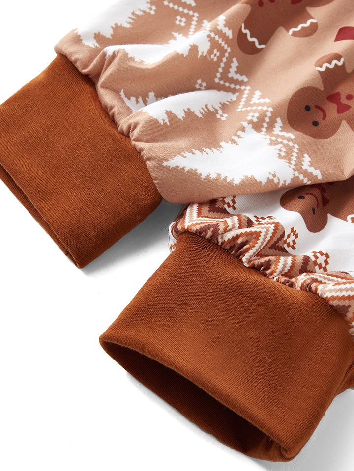 Gingerbread Print Long - Sleeve Women's Pajama Set - MOSSRIVER