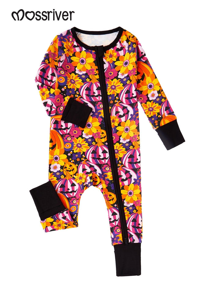 Halloween Long Sleeve Baby One Piece Pumpkin Blossoms - MOSSRIVER