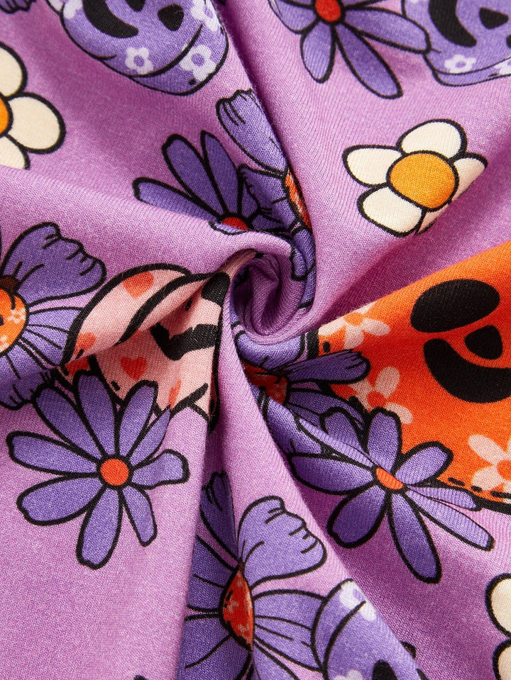 Halloween Long Sleeve One Piece Chrysanthemum Pumpkin - MOSSRIVER