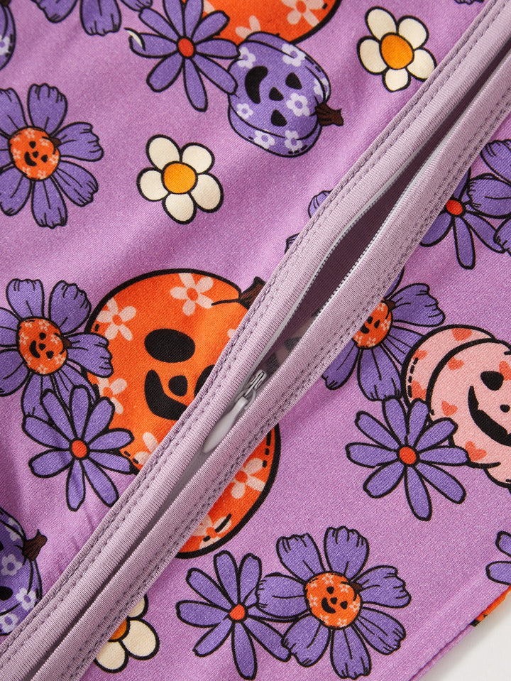 Halloween Long Sleeve One Piece Chrysanthemum Pumpkin - MOSSRIVER