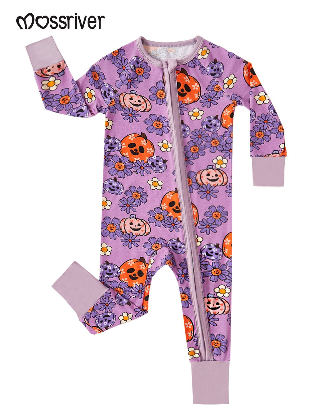 Halloween Long Sleeve One Piece Chrysanthemum Pumpkin - MOSSRIVER