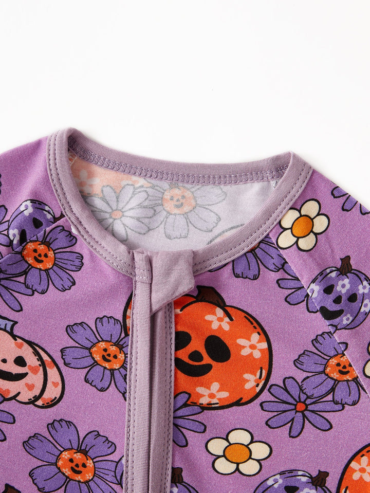 Halloween Long Sleeve One Piece Chrysanthemum Pumpkin - MOSSRIVER