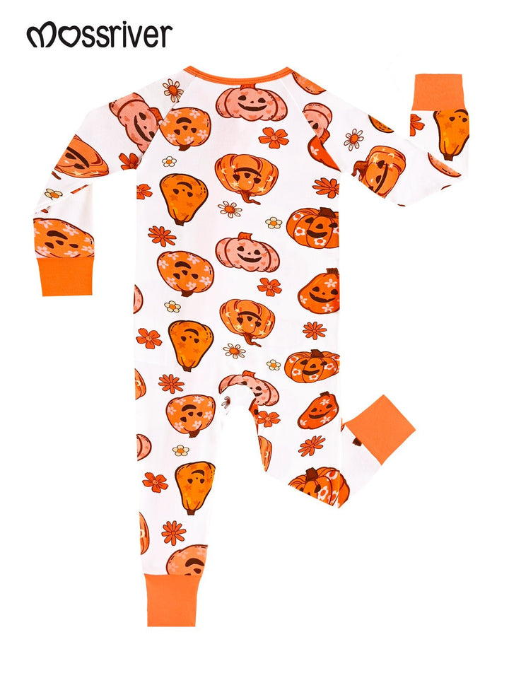 Halloween Long Sleeve One Piece Smiley Pumpkin - MOSSRIVER