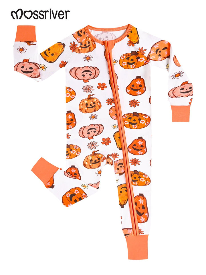 Halloween Long Sleeve One Piece Smiley Pumpkin - MOSSRIVER