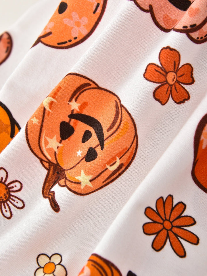 Halloween Long Sleeve One Piece Smiley Pumpkin - MOSSRIVER