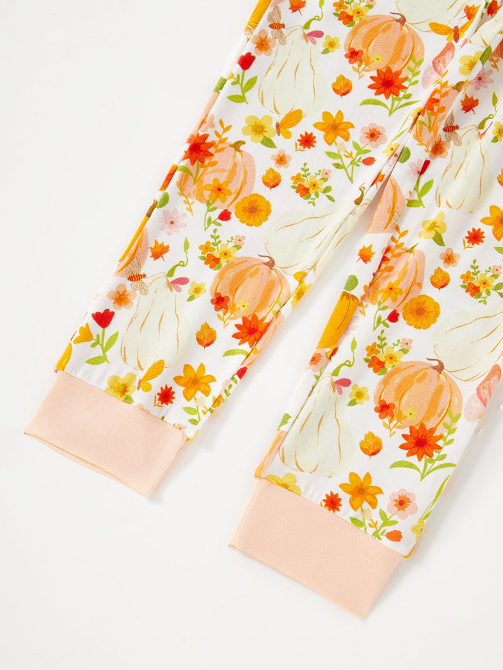 Halloween Long Sleeve Two Piece Pumpkin Flowers - MOSSRIVER