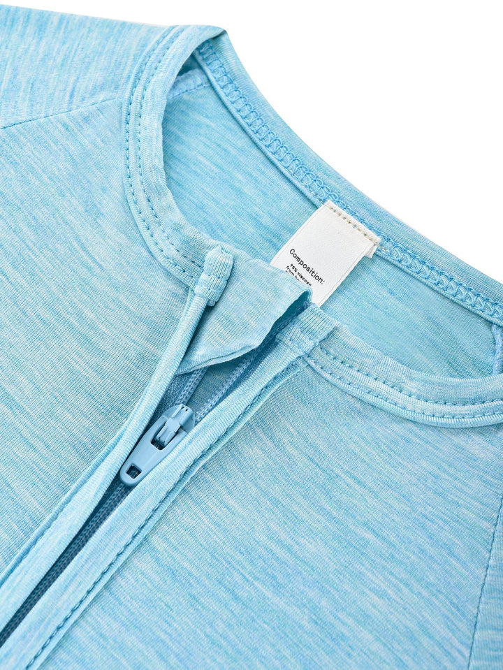 Long Sleeve One Piece Candy Macaron Blue - MOSSRIVER