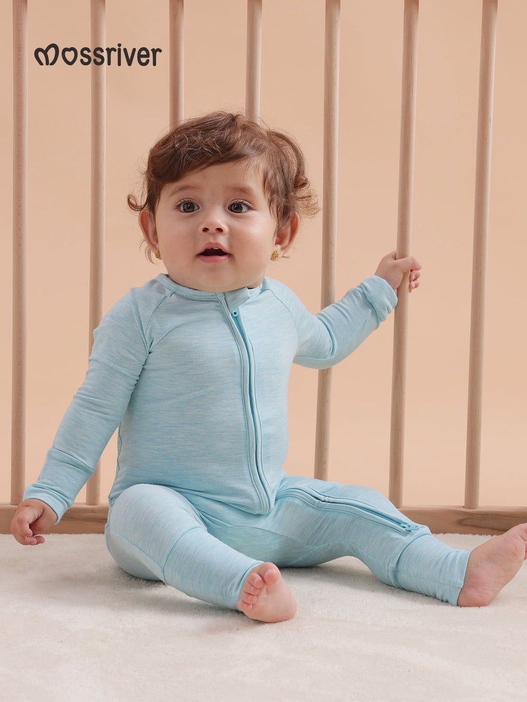 Long Sleeve One Piece Candy Macaron Blue - MOSSRIVER