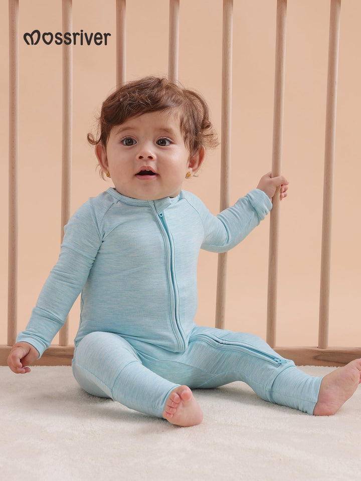 Long Sleeve One Piece Candy Macaron Blue - MOSSRIVER