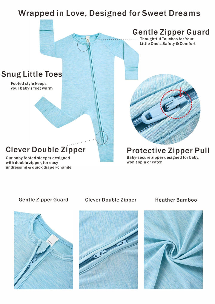 Long Sleeve One Piece Candy Macaron Blue - MOSSRIVER