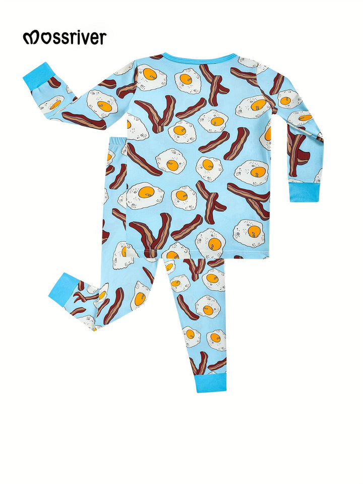 Long - Sleeve Two - Piece Eggs Bacon - MOSSRIVER