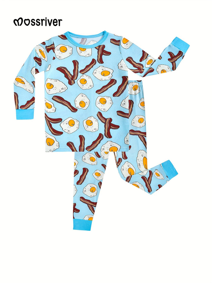 Long - Sleeve Two - Piece Eggs Bacon - MOSSRIVER